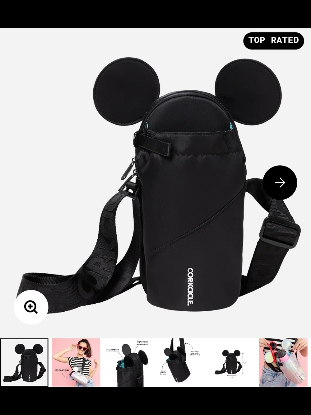 Corkcicle Disney Bag Black Mickey Ear Crossbody Sling Bottle Travel